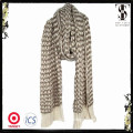 100% acrylic warm knitted striped long scarf